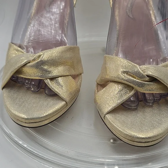 K NINA WOMENS SIZE 9m GOLD 4” HEELS - Picture 7 of 11